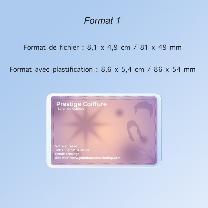 Carte de visite plastifiée