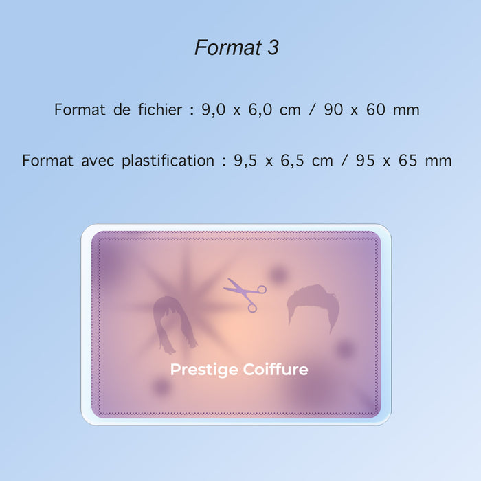 Carte de visite plastifiée